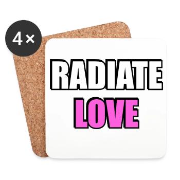 Radiate Love Bold Typography - Coasters (set of 4) - white - Front