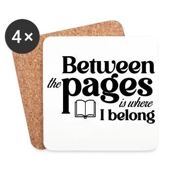Entre les pages, c’est là que j’appartiens - Dessous de verre (lot de 4) - blanc - Devant