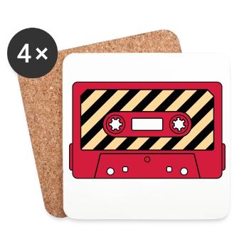 Kassette Retro Mixtape – Musik Kult Motiv - Untersetzer (4er-Set) - Weiß - Vorne