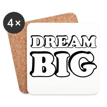 Dream Big Bold Typographie - Dessous de verre (lot de 4) - blanc - Devant