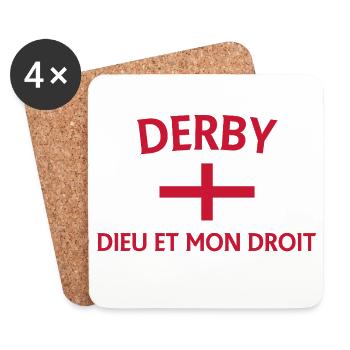 Conception du drapeau de l’Angleterre Derby - Dessous de verre (lot de 4) - blanc - Devant
