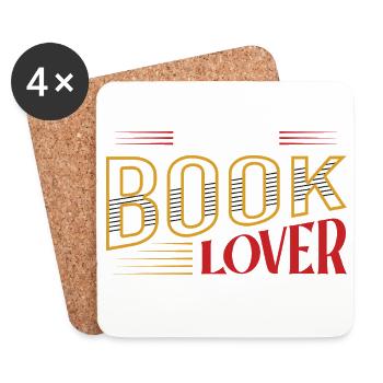 I'm a book lover retro typography - Coasters (set of 4) - white - Front