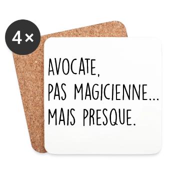 Avocate, pas magicienne… mais presque - Dessous de verre (lot de 4) - blanc - Devant