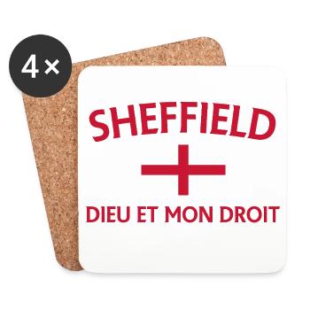 Sheffield Flag Fusion Dieu et Mon Droit - Coasters (set of 4) - white - Front