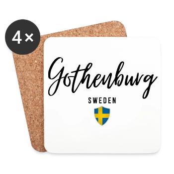 Design élégant Goteborg, j’adore Göteborg - Dessous de verre (lot de 4) - blanc - Devant