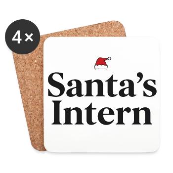 Santa’s Intern Funny Christmas Design - Untersetzer (4er-Set) - Weiß - Vorne