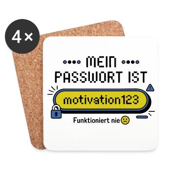 Mon mot de passe est motivation123 – ne fonctionne jamais - Dessous de verre (lot de 4) - blanc - Devant