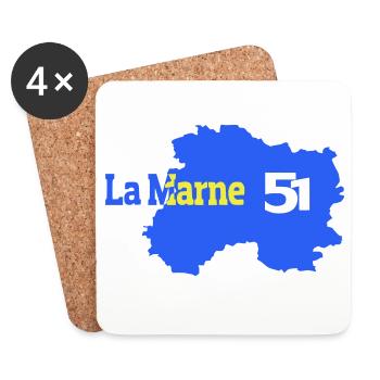 Der Stadtplan des Departements Marne 51 - Untersetzer (4er-Set) - Weiß - Vorne