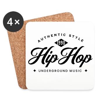 Underground retro Hiphop music. - Coasters (set of 4) - white - Front