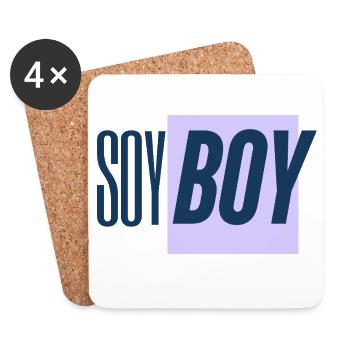 Soy Boy - Soja Bub - Veggie Design - Untersetzer (4er-Set) - Weiß - Vorne