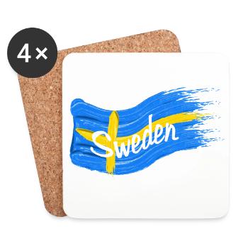 Swedish flag - Coasters (set of 4) - white - Front