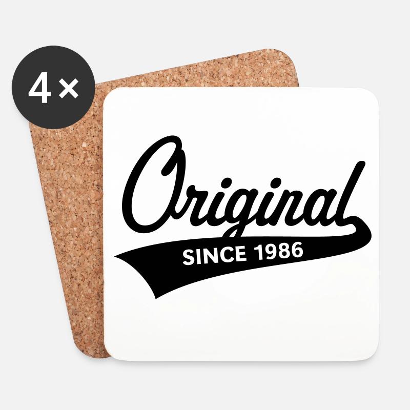 Original Since 1986 (Geburtsjahr, Geburtstag / B) - Untersetzer (4er-Set) - Weiß