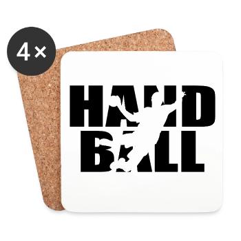 Classic Handball Design – Team Spirit & Power - Coasters (set of 4) - white - Front
