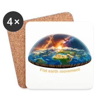 Flat earth movement - Coasters (set of 4) - white - Front