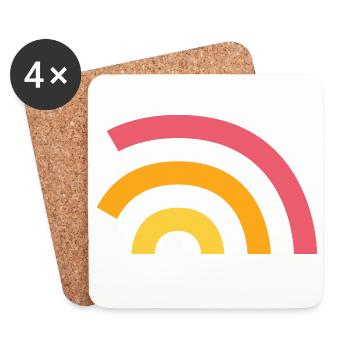 Regenbogen Logo - Untersetzer (4er-Set) - Weiß - Vorne