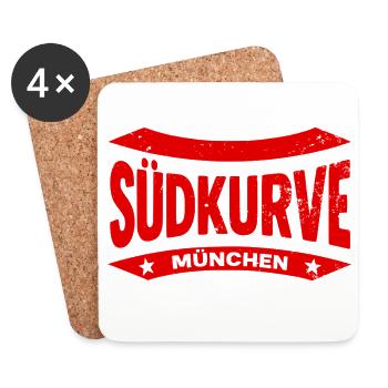 München Südkurve Hoodie – Stolz aus der Kurve - Untersetzer (4er-Set) - Weiß - Vorne