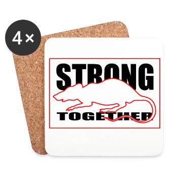 Unity Rodent Silhouette Graphic Tee Red and Black - Coasters (set of 4) - white - Front