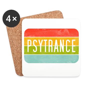 Psytrance Rainbow Stripes - Coasters (set of 4) - white - Front