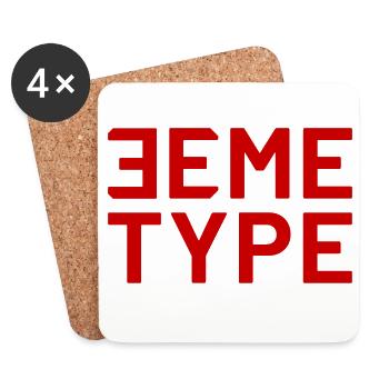 3RD TYPE CLASSIC RED - Coasters (set of 4) - white - Front