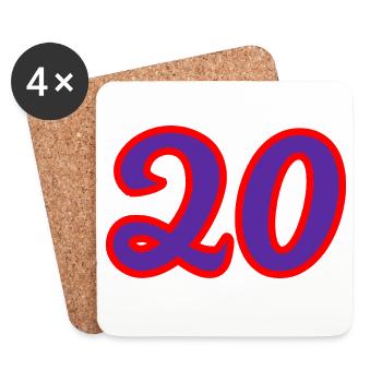 20. 20. JAHRESTAG. 20-JÄHRIGES JUBILÄUM. 20 JAHRE. - Untersetzer (4er-Set) - Weiß - Vorne