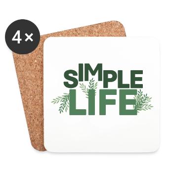 Simple Life - Green - Coasters (set of 4) - white - Front