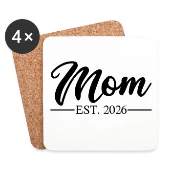 Mom est 2026 - Coasters (set of 4) - white - Front