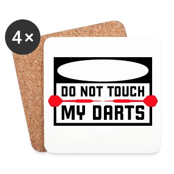 Do Not Touch My Darts Warning Darts Player Humor - Coasters (set of 4) - white - Front