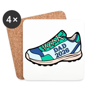 Annonce du bébé : Papa Coureur 2026 - Dessous de verre (lot de 4) - blanc - Devant