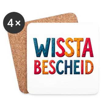 Colored 3D Type Art Metal Look - Coasters (set of 4) - white - Front