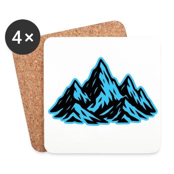 Mountains Summit Icon - Coasters (set of 4) - white - Front