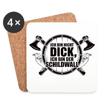 I'm not fat – I'm the shield wall - Coasters (set of 4) - white - Front