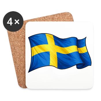 Schweden Fahne - Untersetzer (4er-Set) - Weiß - Vorne