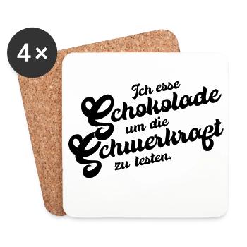 Schoko-Schwerkraft Test - Untersetzer (4er-Set) - Weiß - Vorne