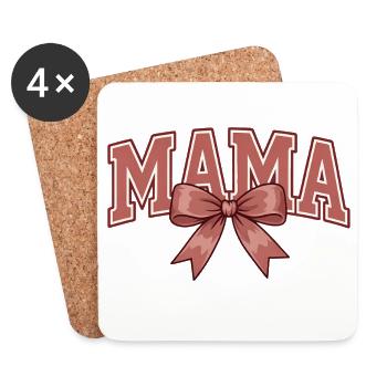 Mom Bow – Cute Mom Statement Design - Coasters (set of 4) - white - Front
