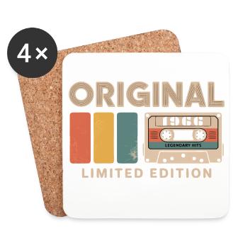 Original 1966 Birthday 1966 Gift 1966 Retro - Coasters (set of 4) - white - Front
