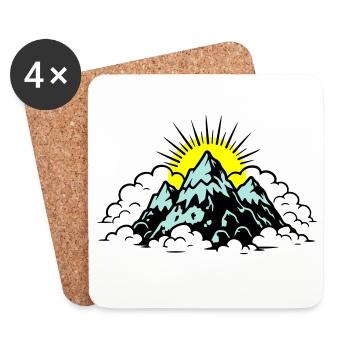 Berge Alpen Natur - Untersetzer (4er-Set) - Weiß - Vorne