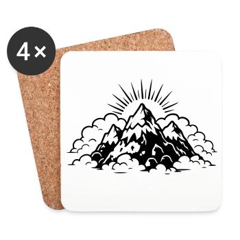 Berge Landschaft Symbol - Untersetzer (4er-Set) - Weiß - Vorne