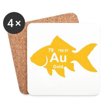Poisson rouge au Élément Or Amoureux de la Science - Dessous de verre (lot de 4) - blanc - Devant