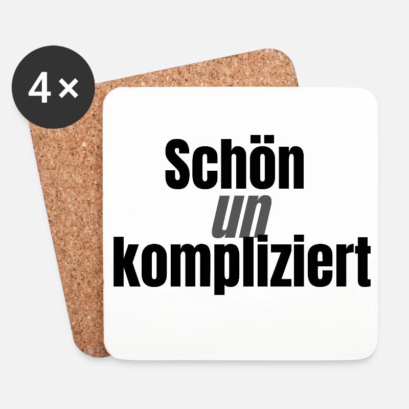 Schön unkompliziert - Untersetzer (4er-Set) - Weiß