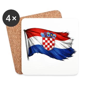 Croatia Flag - Coasters (set of 4) - white - Front