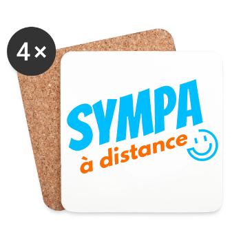 Sympa à distance - Dessous de verre (lot de 4) - blanc - Devant