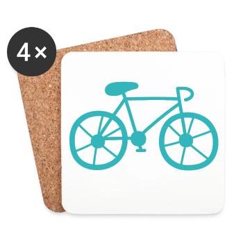 Fahrrad Rennrad mint Zeichnung radeln Outdoor Fan - Untersetzer (4er-Set) - Weiß - Vorne