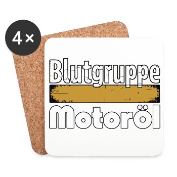 Groupe sanguin : conception du tournevis à huile moteur - Dessous de verre (lot de 4) - blanc - Devant