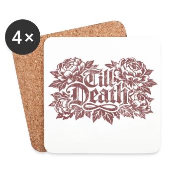 Till Death Florale Gothic | Valentine's Day - Coasters (set of 4) - white - Front