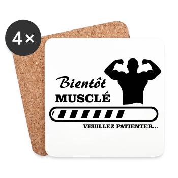 bald muskulös - Untersetzer (4er-Set) - Weiß - Vorne