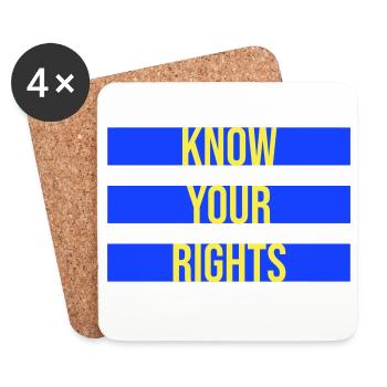 Connaissez vos droits Activisme Justice Liberté - Dessous de verre (lot de 4) - blanc - Devant