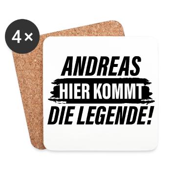 Voici Andrew la légende - Dessous de verre (lot de 4) - blanc - Devant
