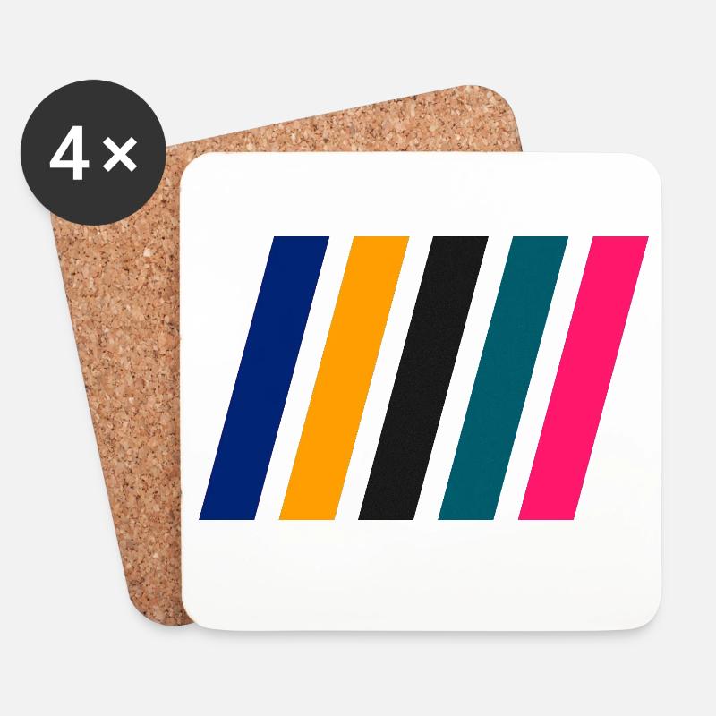 COLOR STRIPES I - Untersetzer (4er-Set) - Weiß