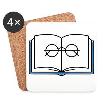 École des Lunettes à Livre Ouvert - Dessous de verre (lot de 4) - blanc - Devant