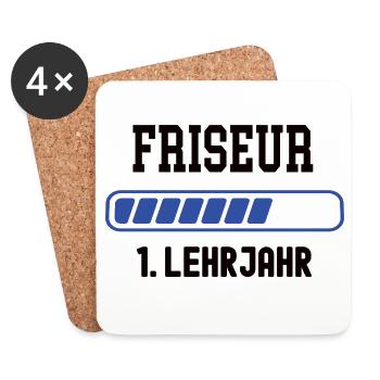 Apprenticeship Hairdresser 1st year Hairdresser training - Coasters (set of 4) - white - Front